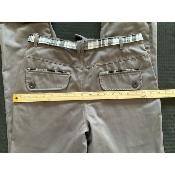 Msz Homme Pants Women's 2XL Gray Button Pocket Plaid Trim Casual Trousers XXL - Picture 8 of 11